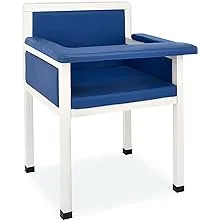 Blood Drawing Chair, padded, phlebotomy, polyurethane upholstery, steel frame, capped legs, blue