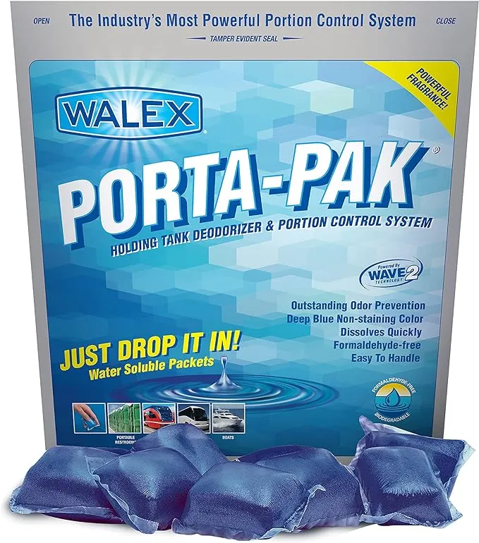 Walex PPSGBG Porta-Pak Commercial Holding Tank Deodorizer Drop-Ins, Sunglow Scent (Pack of 50)