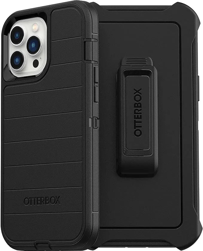 OtterBox Defender Series Screenless Edition Case for iPhone 12 Pro Max Only - Holster Clip Included - Non-Retail Packaging - Black