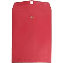 JAM Paper® 10 x 13 Open End Catalog Colored Envelopes with Clasp Closure, Red Recycled, 10/Pack (87477B)