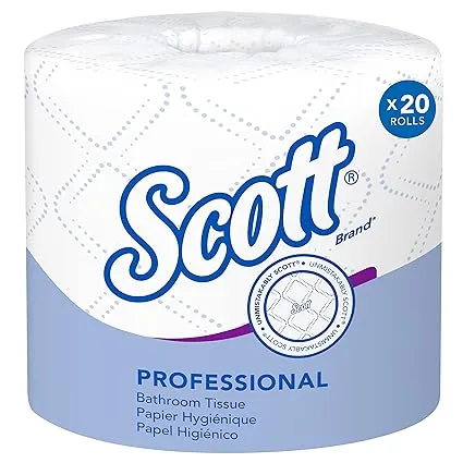 Scott® Professional Standard Roll Toilet Paper (04460), with Elevated Design, 2-Ply, White, Individually wrapped, (550 Sheets/Roll, 80 Rolls/Case, 44,000 Sheets/Case)