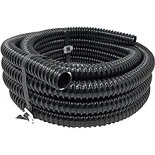 Sealproof 1" Dia. Corrugated Pond Tubing 1-Inch ID, 20 FT Length, Black PVC Kinkproof Strong Flex Tubing Made in USASealproof 1" Dia. Corrugated Pond Tubing 1-Inch ID, 20 FT Length, Black PVC Kinkproof Strong Flex Tubing Made in USA