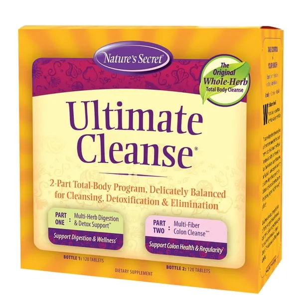 Nature's Secret, Ultimate Cleanse, 2 Part Total-Body Program, 2 Bottles, 120 Tablets Each