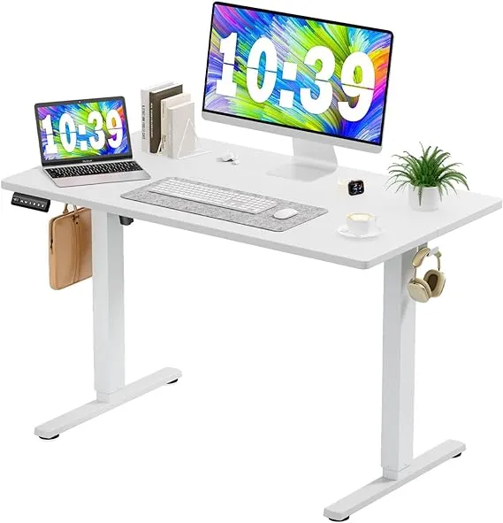 Electric Height Adjustable Standing Desk, 48 x 24 Inches Sit Stand Desk with ...