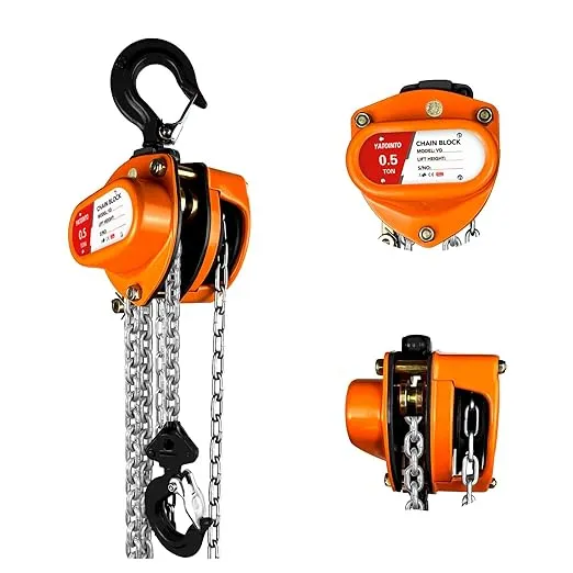 YATOINTO Chain Hoist 1/2 Ton (1100Lbs) Capacity 10FT, Manual Hand Lift Chain Block Hoist with 2 Heavy Duty Hooks, Industrial Grade Structures, Hand Chain Hoist for Garages Automotive Machinery