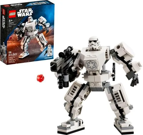 LEGO Star Wars Stormtrooper Mech 75370 Star Wars Collectible for Kids, This Buildable Star Wars Action Figure Features a Cockpit, Buildable Blaster and Iconic Imperial Stormtrooper Minifigure