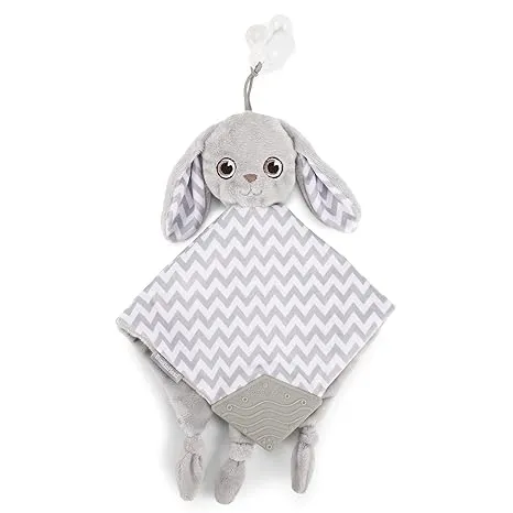 Plush Teether Blanket Pacifier Holders Color: Bunny