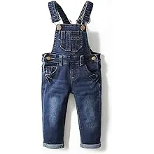 KIDSCOOL SPACE Baby Boy Girl Jean Overalls,Toddler Slim Cute Denim Jumper