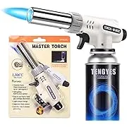 Kitchen Butane Blow Torch Lighter - Culinary Torch Chef Cooking Torches Professional Adjustable Flame with Reverse Use for Creme, Brulee, BBQ, Baking, Jewelry by TENGYES, Butane Not Included