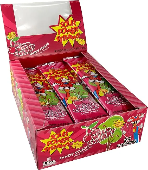 Sour Power Straws Mango - 24ct