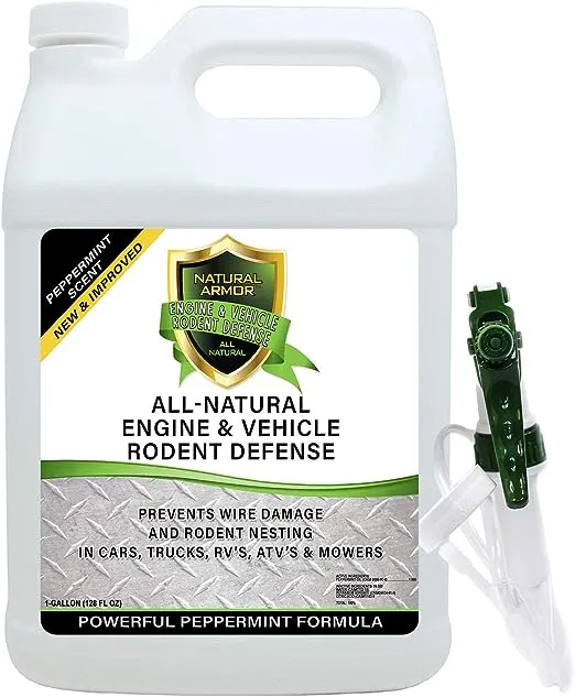 Mice/Mouse, Rat, Squirrel & Rodent Wire, Engine & Vehicle Protection Spray Prevents Chewing & Nesting for Cars, Trucks, RV’s, ATV’s. Great for Winter Protection. Ready to Use (128 Oz Gallon)