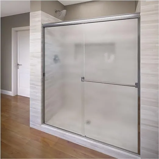 Basco CLCH05A6070OBSV Classic 44" to 47" Frameless Sliding Shower Door 3/16" AquaGlideXP Clear Glass, Silver Finish 70" Height 3500-48XPOR