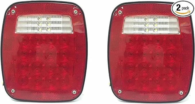 MaxxHaul LED Universal Square Combination Signal Tail Light 2 Pack 80685