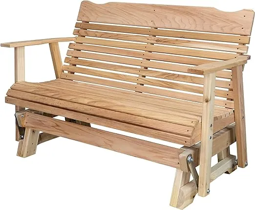 4' Natural Cedar Outdoor Porch Glider, Amish Crafted