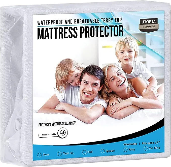 Utopia Bedding Hypoallergenic Waterproof Mattress Protector Cover Vinyl Free,King Size