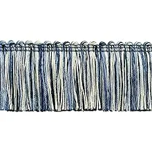 5 Yard Value Pack of Veranda Collection 2 inch Brush Fringe Trim/Light Blue, French Blue, White/Style#: 0200VB / Color: Naut