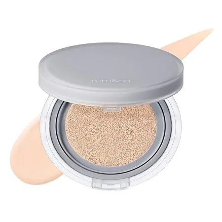 Rom&nd Nu Zero Cushion (02 Pure 21) Longa duração, alta cobertura, acabamento semi-mate, pele impecável sem rosto endurecido, base e fixador de maquiagem, camada fina, base coreana Cushion