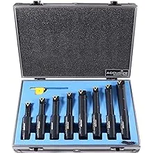 Accusize 8 PC 3/4'' Round Shank Indexable Boring Bar Set with TCMT Carbide Inserts, 90 Degree, 2627-9108, Size: Shank 3/4, 4 Pcs/Set