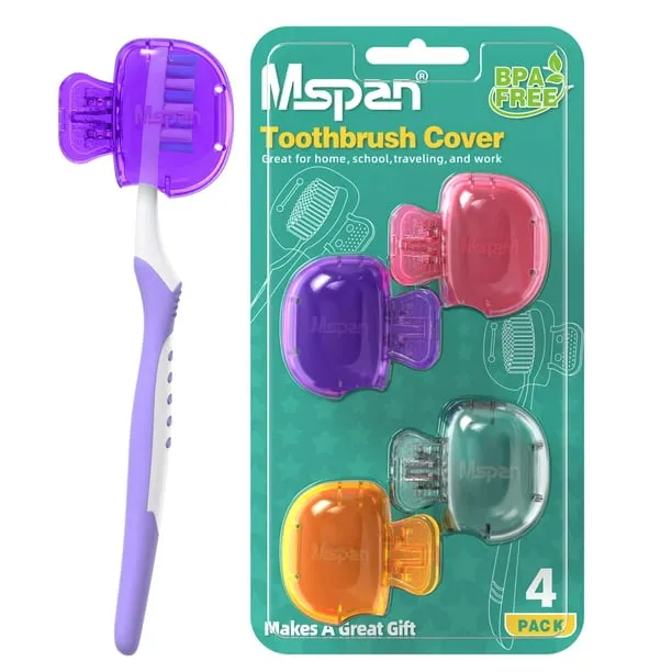 Mspan Electric Toothbrush Head Cover: Sonic Toothbrush Cap Travel Protector Plastic Brush Pod Protection Clip Case Value Pack