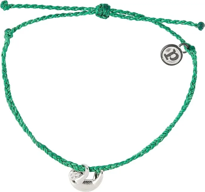 Pura Vida Gold or Silver Sloth Charity Wildlife Bracelet - 100% Waterproof, Adjustable Band - Coated Charm