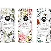 Herb & Root Body Dusting Powder Set of 3 with Rose, Lavender, and Sandalwood (no Puff Included)