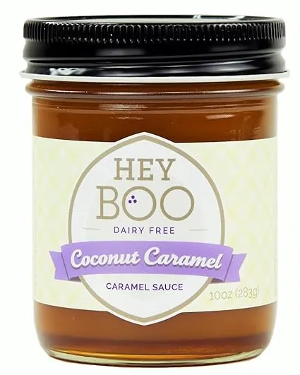 Coconut Caramel Sauce by Hey Boo - Delicious - No Corn Syrup - Vegan - Made in USA, 10 oz