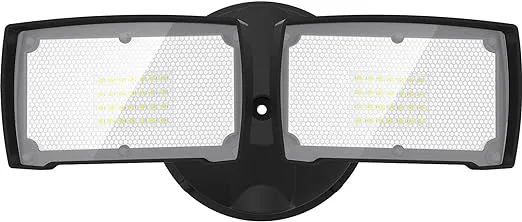LEPOWER 3000LM Flood Light Outdoor, Switch Controlled LED Security Light, 28W Exterior Lights with 2 Adjustable Heads, IP65 Waterproof, 5500K Wall Mount Exterior LED Flood Light for Garage, Yard Black