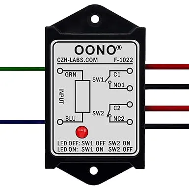 OONO DPST 1NO 1NC 8Amp Power Relay Module, AC/DC 12V Control Voltage