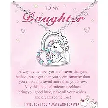  To My Daughter/Grand<wbr/>daughter/Niece<wbr/>/Bonus Daughter/Girl Unicorn Necklace, 