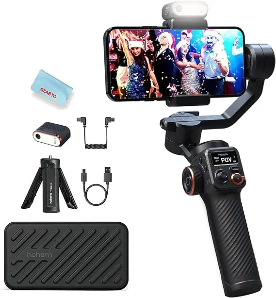 Hohem iSteady M6 Kit |AI Tracking Smartphone Gimbal |3-Axis Stabilizer with Magnetic Fill Light and AI Vision Sensor For iPhone & Android