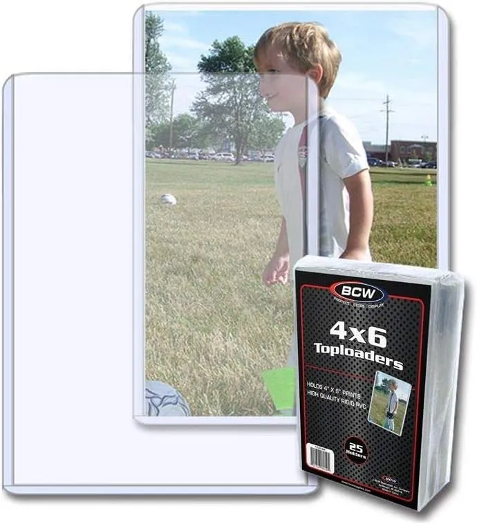 BCW 4x6 Post Card & Photo Top Loaders | Rigid PVC Sleeves | 25 Pack | Clear Plastic Protectors | Pocket Protector | Card Holder | Card Sleeves | Sheet Protectors for Photos, Prints, and More