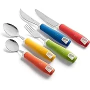 Special Supplies Stainless Steel Adaptive Utensils Non-Weighted 4 Tremors, Parkinson's 5 Piece Count