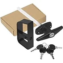 Shed Door Latch T-Handle Lock Kit with 5 Keys,BTEOBFY Set 4½&#034; and 5½&#034; Stem