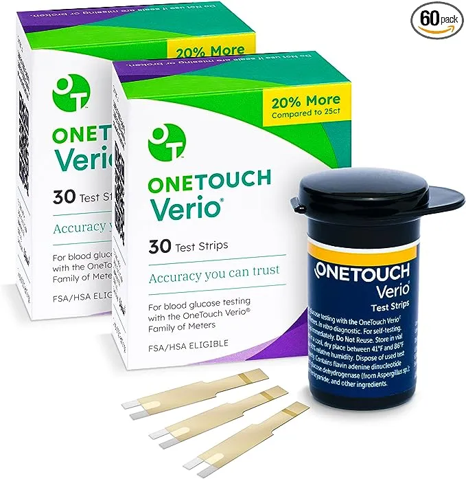 OneTouch Verio Blood Glucose Test Strips, 25 Count