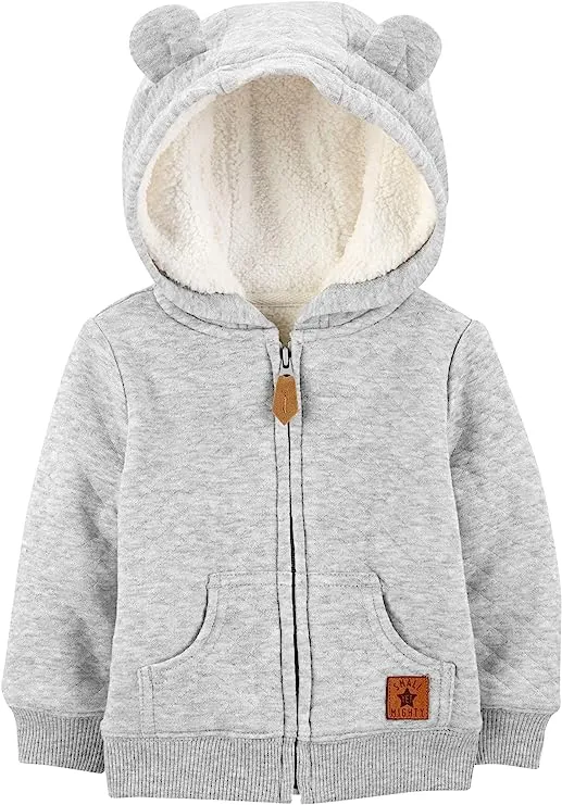 Simple Joys by Carter's Unisex Babies' Hooded Sweater Jacket with Sherpa Lining