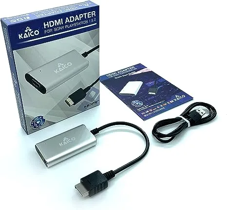 Kaico PS1 HDMI / PS2 AV Cable for All Sony PlayStation & PS2 Models - Built in ...