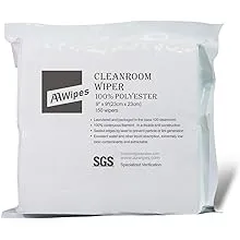 AAWipes Cleanroom Cloth Wipes 9"x9" (Bag of 150 Pcs) Double Knit 100% Polyester Wipers Lint Free Cloths with Ultra-fine Filaments, Laser Sealed Edge, Class 100 Cloths, Ultra-soft Wipes CP14009