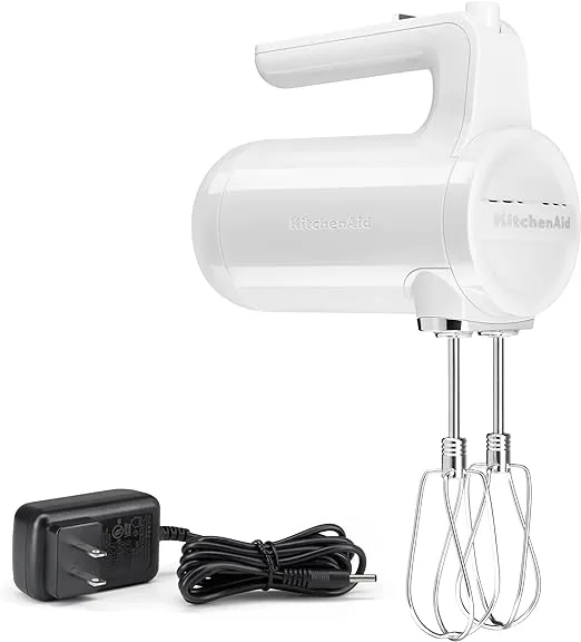 KitchenAid Cordless 7 Speed Hand Mixer - KHMB732, White