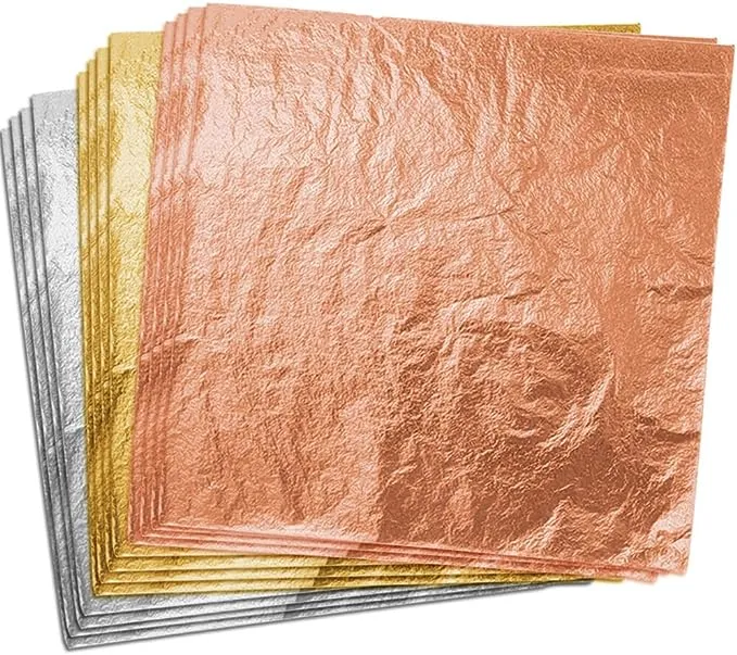 Paxcoo 300 Gold Leaf Sheets for Resin, Gold Foil Flakes Metallic Leaf for Resin Jewelry Making, Nail Art, Slime, and Gilding Crafts (Gold, Silver,