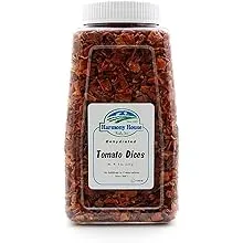 Harmony House Foods Dried Tomato Dices (8 oz, Quart Size Jar) for Cooking, Camping, Emergency Supply, and More