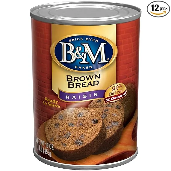 B&M Brown Bread, Raisin, 16 Ounce (Pack of 12)