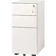 DEVAISE 3 Drawer Slim Vertical File Cabinet with Lock