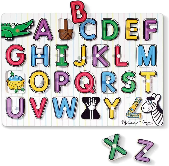 Melissa & Doug See-Inside Alphabet Wooden Peg Puzzle 26-Piece