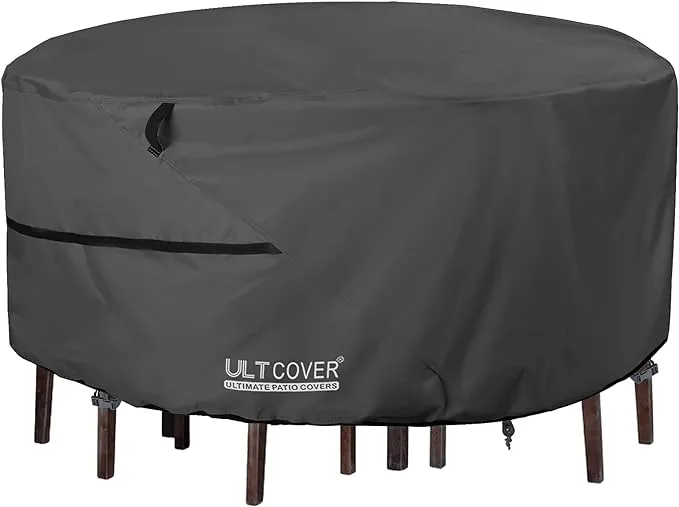 ULTCOVER Round Patio Furniture Cover - Outdoor Waterproof Table with Chair Set