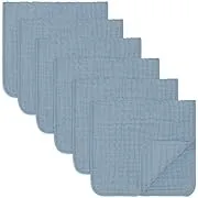 Comfy Cubs Muslin Burp Cloths - Pacific Blue (Pack of 6)