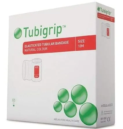 Tubigrip Elastic Tubular Bandage Large knees, medium thighs - F (Natural Color), 4" W x 33' L