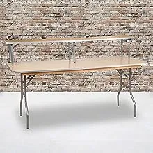 Emma + Oliver 72" x 12" x 12" Birchwood Bar Top Riser with Silver Leg