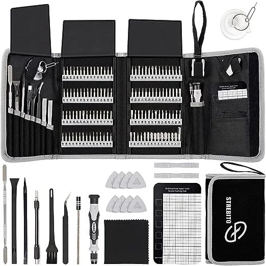 STREBITO Precision Screwdriver Set 142-Piece Computer Tool Kit Magnetic Screwdriver Set Laptop Screwdriver Kit Electronic Repair Kit Tech Toolkit for PC, Phone, Macbook, Nintendo, PS4, Xbox Controller