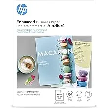 HP Enhanced Business Paper, Matte, 8.5x11 in, 40 lb, 150 sheets, works with laser printers (Q6543A),White