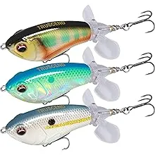 TRUSCEND Top Water Fishing Lures with BKK Hooks, Whopper Fishing Lure for Freshwater or Saltwater, Floating Lure for Bass Catfish Pike, Fishing Wobble Surface Bass Baits Teasers Fishing Gifts for Men